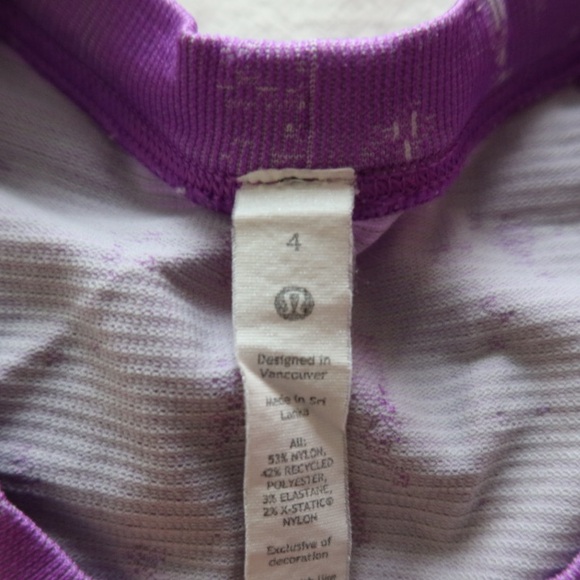 Lululemon Athletica Purple and White Top - Picture 3 of 4